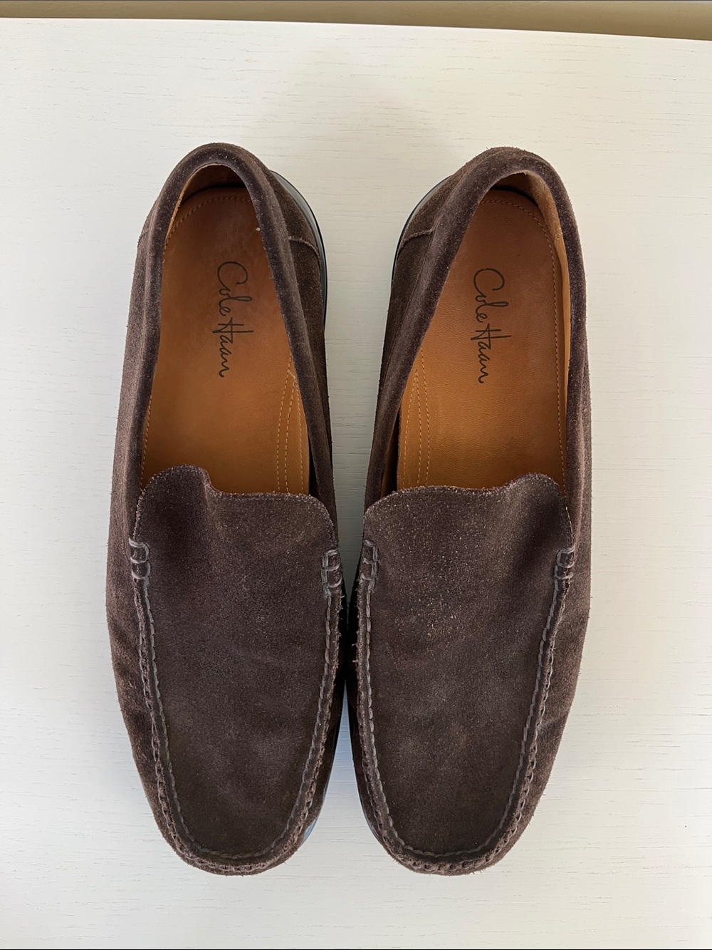 Men’s Cole Haan Brown Suede Slip-On Loafers Size 10.5